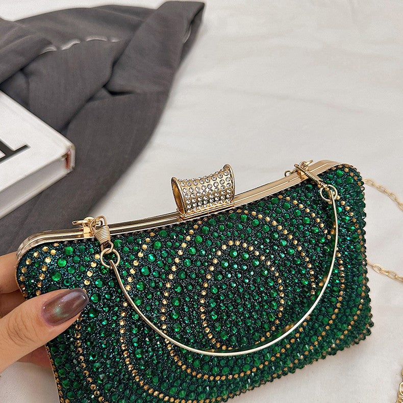 Luxury Women's Evening Bag Sparkling Rhinestone Handbag Fashion Chain Crossbody Bag Elegant Wedding Dress Party Banquet Clutch