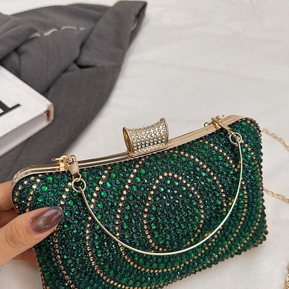 Luxury Women's Evening Bag Sparkling Rhinestone Handbag Fashion Chain Crossbody Bag Elegant Wedding Dress Party Banquet Clutch