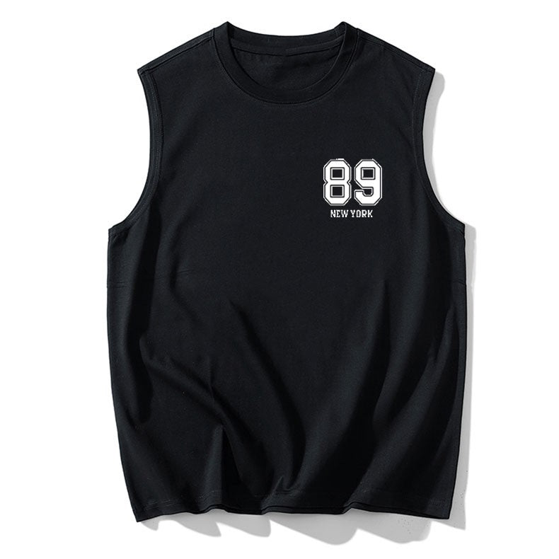 Men's Plus Size Vest Shirt 110-200KG Gym Workout Tummy Control Compression Tank Top Black Print Sleeveless Tee Fat Male Clothing