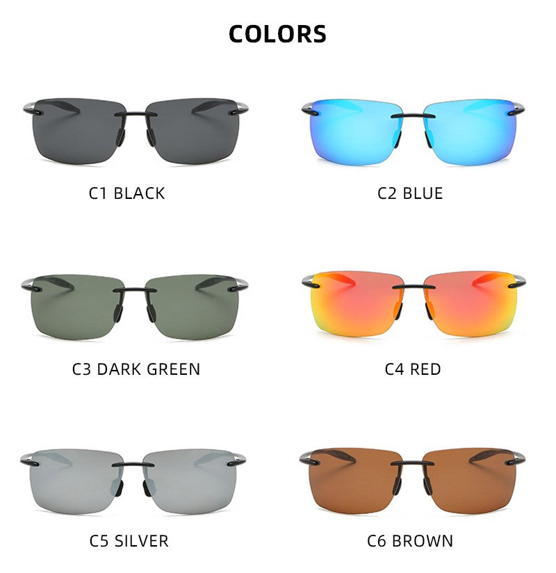 Óculos de Sol TR90 Ultraleves Masculino Feminino Sem Aro Driver Óculos de Sol para Dirigir Moda ao Ar Livre Pesca Caminhada Corrida Esportes