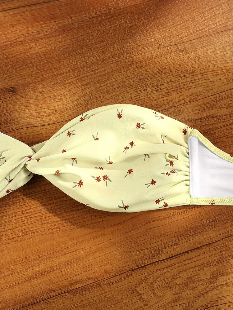 ZRTAK Bandeau Bikinis Set Women Swimsuit Summer Biquini Beach Wear Bowknot Thong Swimwear Swimming Bathing Suit Two Piece Suit