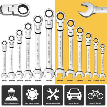 16pcs/set Combination Ratchet Wrench,Key Wrench Kits , Dual-purpose Ratchet Tool, Ratchet Combination Set, Car Maintenance Tools