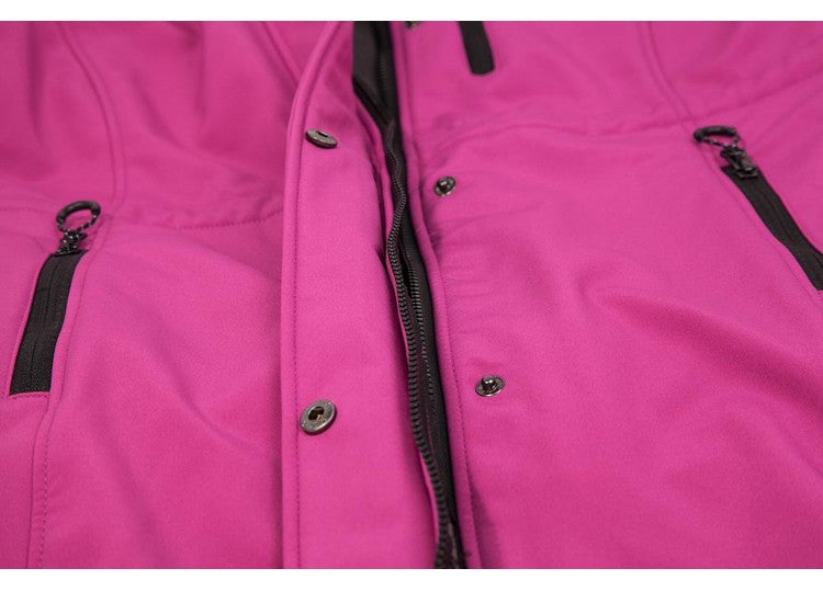 Women's Hiking Jacket Long Soft Shell Fleece Outdoor Windbreaker Camping Trekking Climbing Female Coats Winter