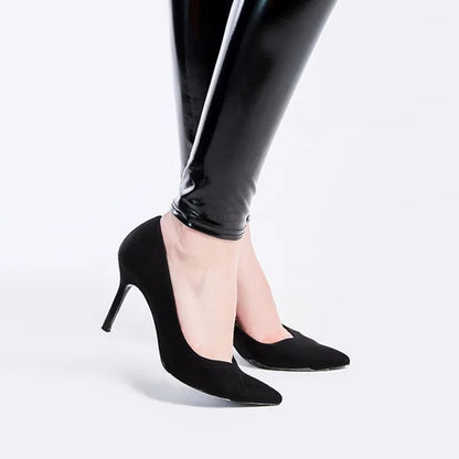 Push Up Women Black Leggings High Waist Elastic PU Leather Skinny Pants Shiny Wet Look Metallic Latex Ankle-Length Bottom
