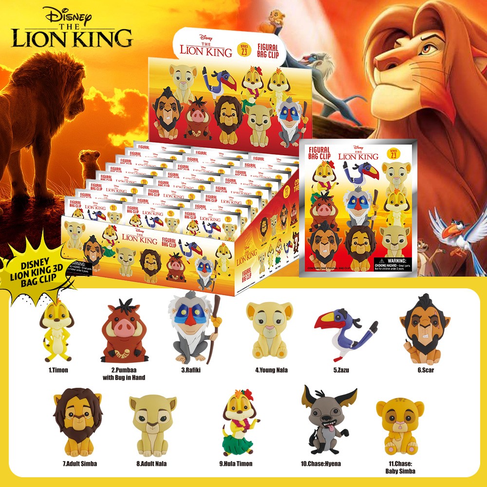 O Rei Leão Chaveiro de Bolsa de PVC Colecionável Licenciado Oficialmente Simba Timão Pumba Decoração Presente 1 Unidade Disney