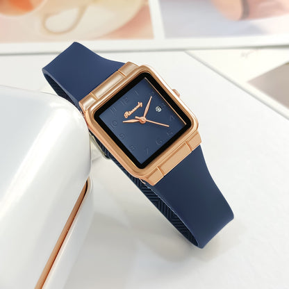 Manufacturer's in stock foreign trade new leisure sports scale calendar square silicone strap quartz women's watch watch watch