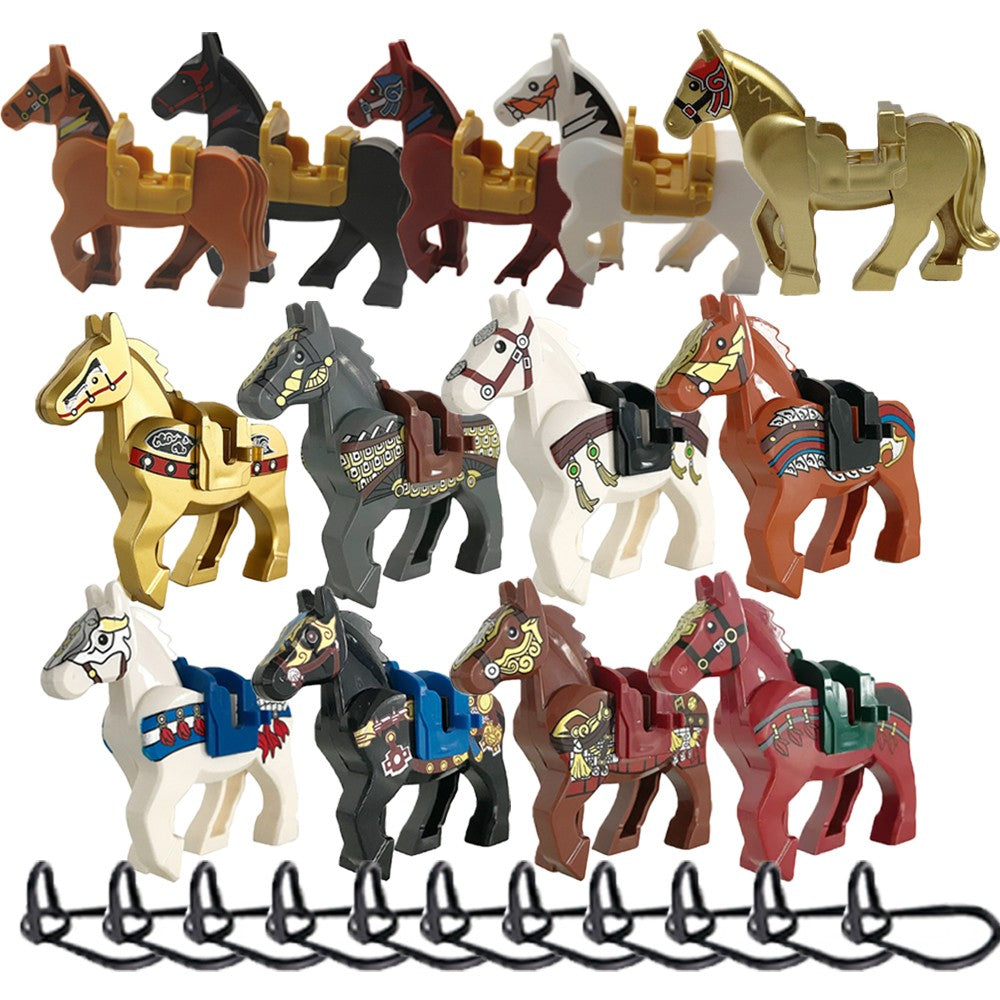 Blocos de Montar Zoológico Medieval Acessórios de Personagens Montarias Animais Cervos Elefantes Camelos Lobos Cavalos de Guerra Tijolos Brinquedos Presentes K080