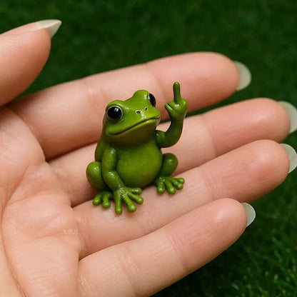 Funny Animal Middle Finger Statue - Cute Resin Mini Sculpture for Desk, Perfect Offices Prank Home Decor Modern Style Figurines