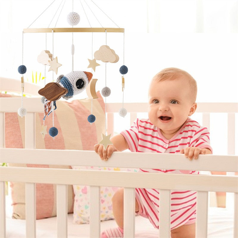 Baby Wooden Bracket Bed Bell 0 6 Months Toy Bracket Accessories Hanging Bracket Soft Mobile On the Bed Baby Room Decoration Crib