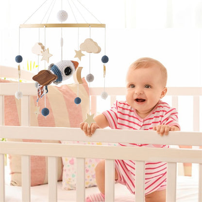 Baby Wooden Bracket Bed Bell 0 6 Months Toy Bracket Accessories Hanging Bracket Soft Mobile On the Bed Baby Room Decoration Crib