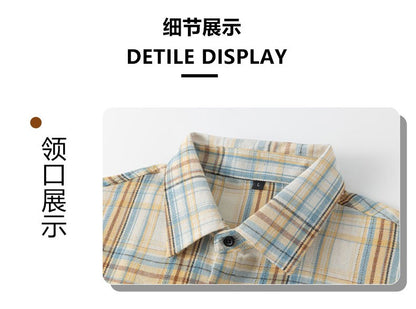 Men Shirt Plaid Flannel Long Sleeve Oversized Loose Cotton Casual Male Youth Comfortable Soft Fall Streetwear Formal Dress Shirt