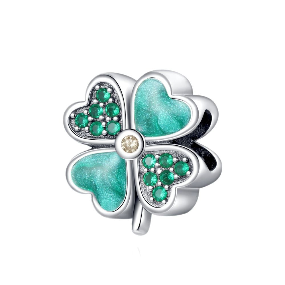 925 Sterling Silver Green Series Flower Tree Apple Pendant DIY Fine Beads Fit Original Charms Bracelet Women Jewelry Diy