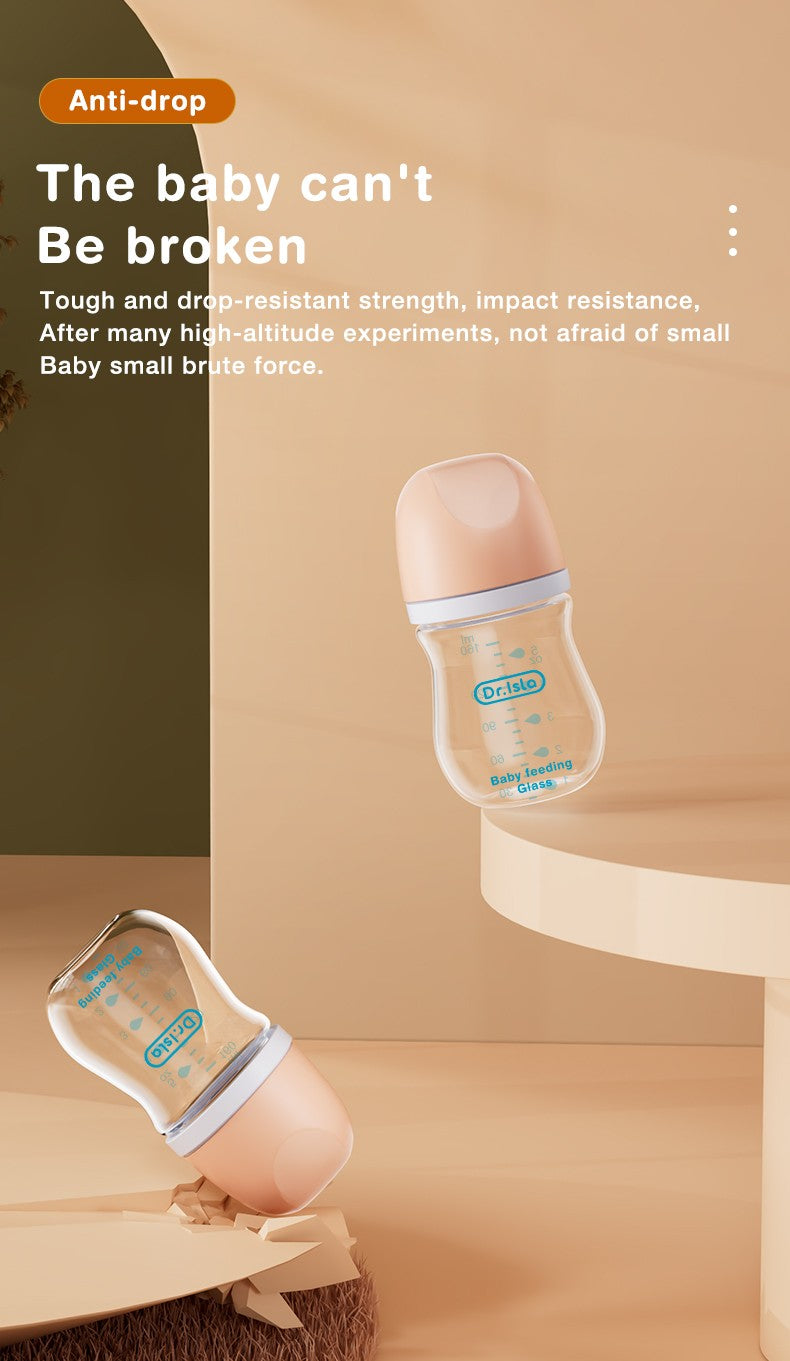 Newborn Glass Bottles 90/160ML Anti-Choke Baby Bottle Anti-flatulence Milk Feeding Bottles Infant BPA Free For 0-6Month
