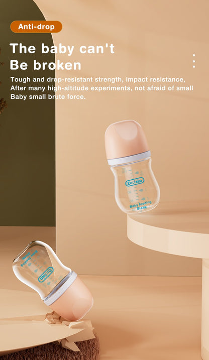 Newborn Glass Bottles 90/160ML Anti-Choke Baby Bottle Anti-flatulence Milk Feeding Bottles Infant BPA Free For 0-6Month