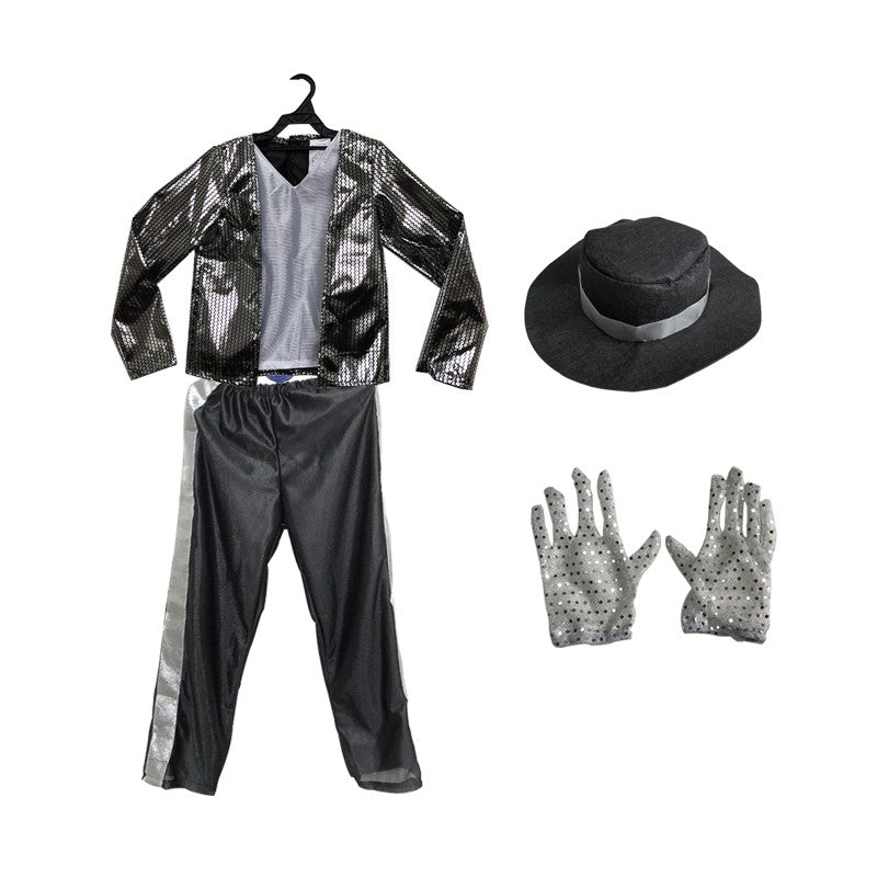 Children MJ Michael Jackson Cosplay Carnival Costume Coat Billie Jean Kids Party Superstar Singer Dance Clothing