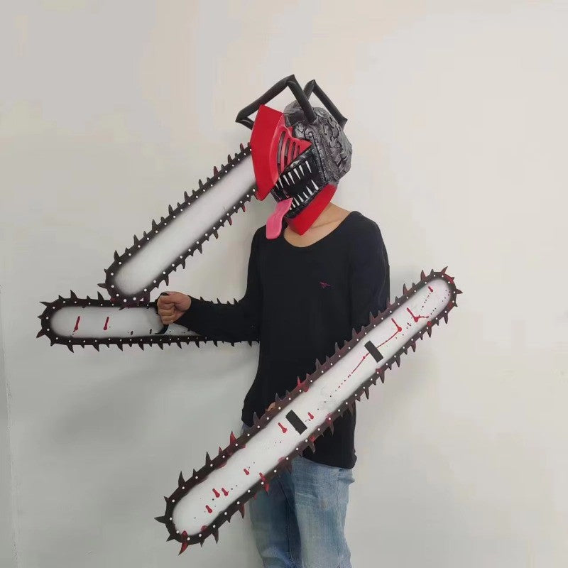 Chainsaw Head Cover Terrifying Latex Mask Halloween Electric Saw Masks Electric Motor Saw Cosplay Costume Props Monsters Cos
