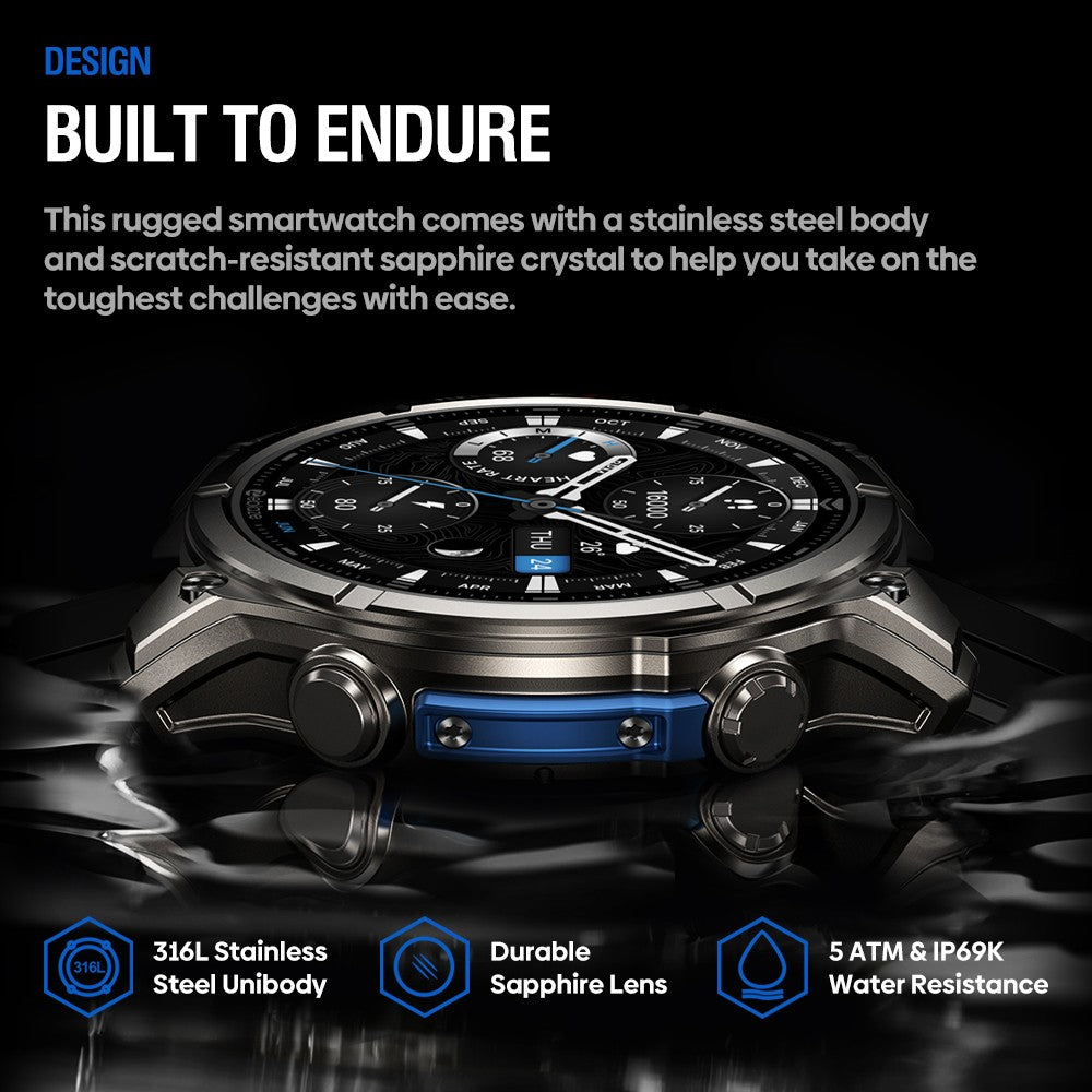 NOVO Smartwatch Zeblaze VIBE 8 com Chamada de Voz, Tela AMOLED de 1,43", Lanterna Embutida, Frequência Cardíaca e Pressão Arterial 2025