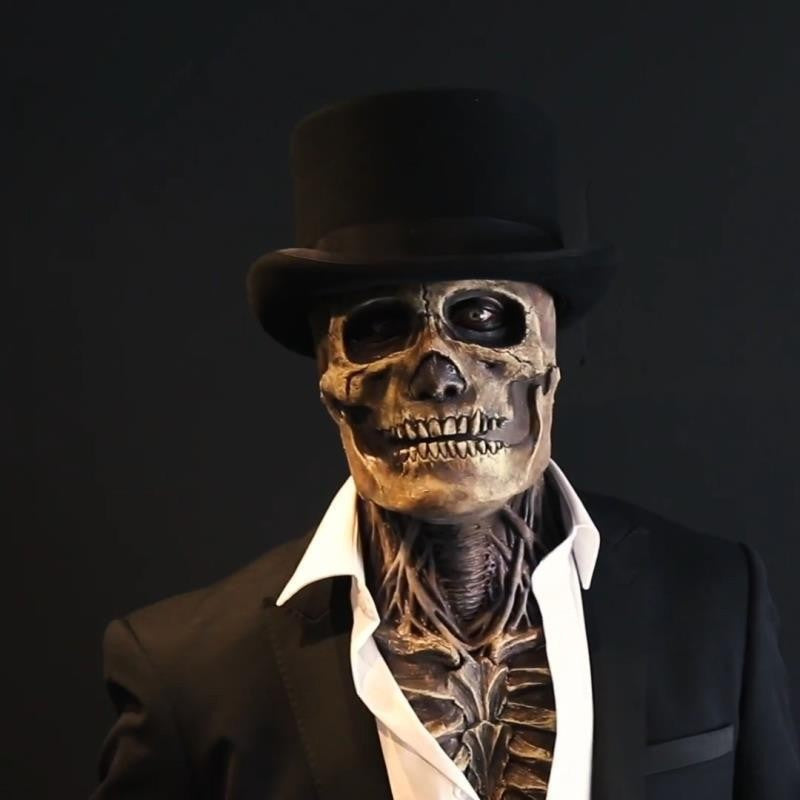 2026 Halloween Latex Skeleton Head Mask Horror Brain Helmet Mask Cosplay Party Supplies Skull Full Face Mask