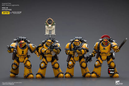 ?JOYTOY?Warhammer 40K Imperial Fists Mkll Legionários Táticos 4 Peças 1/18 Action Figure Brinquedo Colecionável