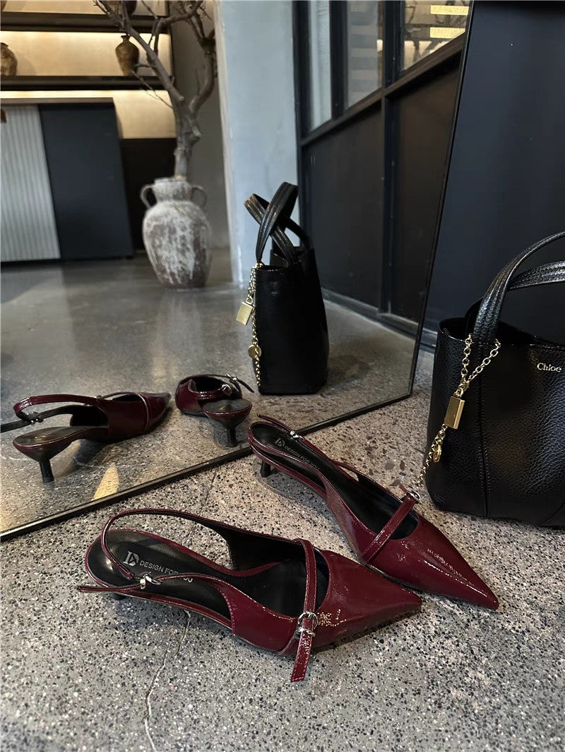 High Heels Women's Empty Single Shoes 2025 New Spring and Summer Bag Head Stiletto Sandals