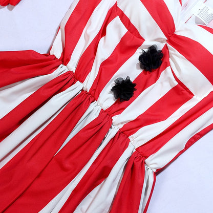 Halloween Joker Cosplay Costume Red Gorgeous Tower Skirt Adult Circus Party Dress Terror Disguise Costume Performance Show Set