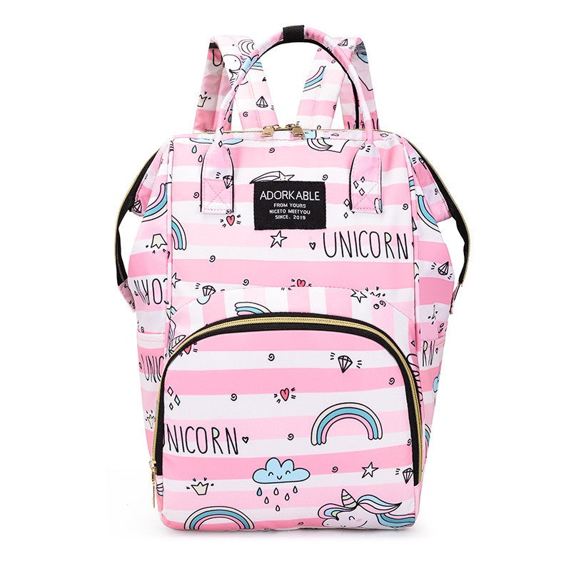 Large Capacity Mommy Bottle Insulated Storage Bag Diaper Storage Bag Cartoon Fashion Backpack Large Capacity Travel Bag New