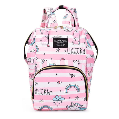 Large Capacity Mommy Bottle Insulated Storage Bag Diaper Storage Bag Cartoon Fashion Backpack Large Capacity Travel Bag New