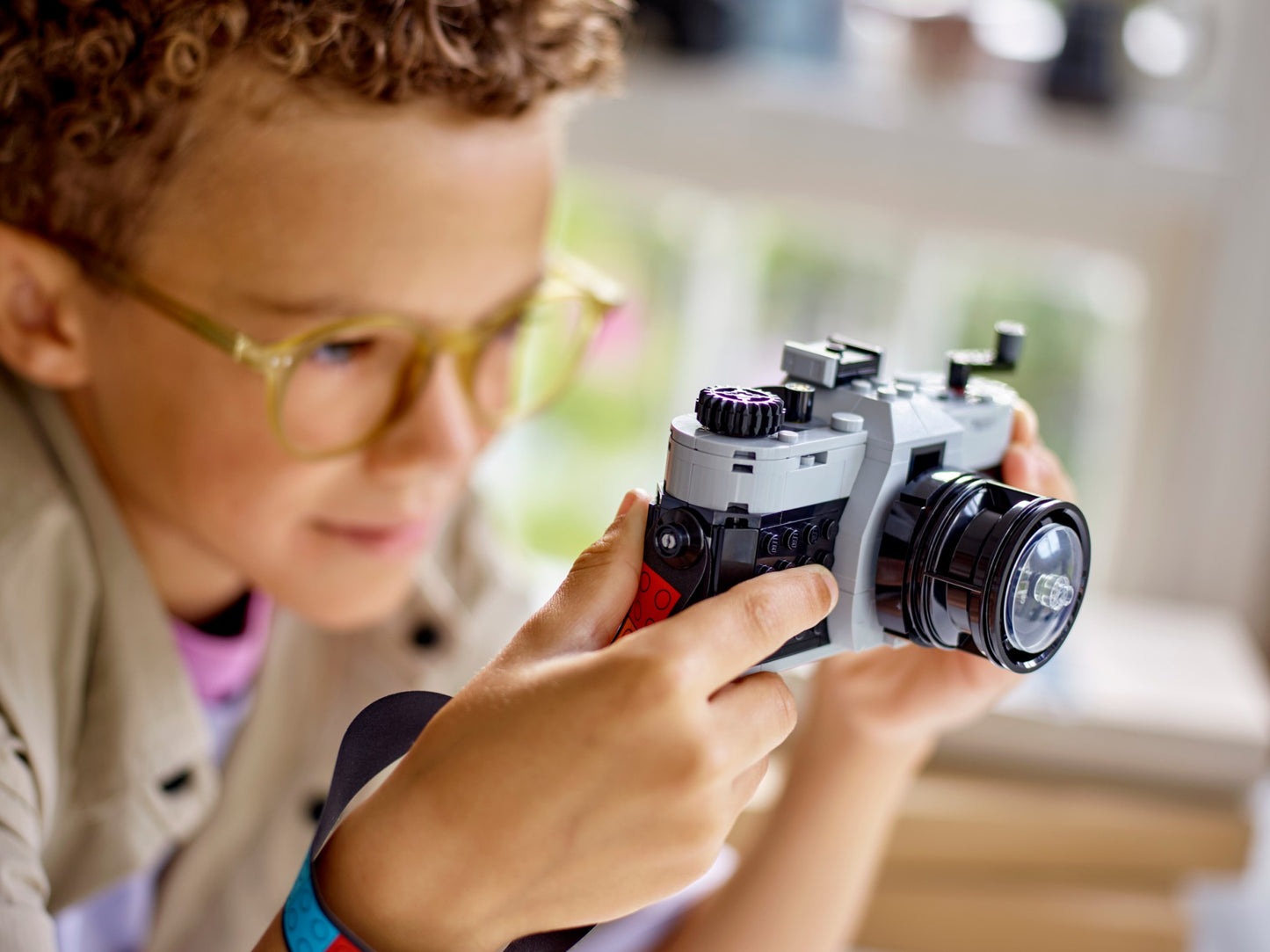 LEGO retro camera 3-in-1 set of miniature building block models for children's birthday gifts, children's collection toy set