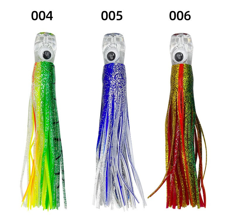 Iscas de saia de trolling de 16cm/25cm para marlin, atum, dourado, pesca em alto mar, polvo macio de acrílico, isca de resina para pesca em alto mar