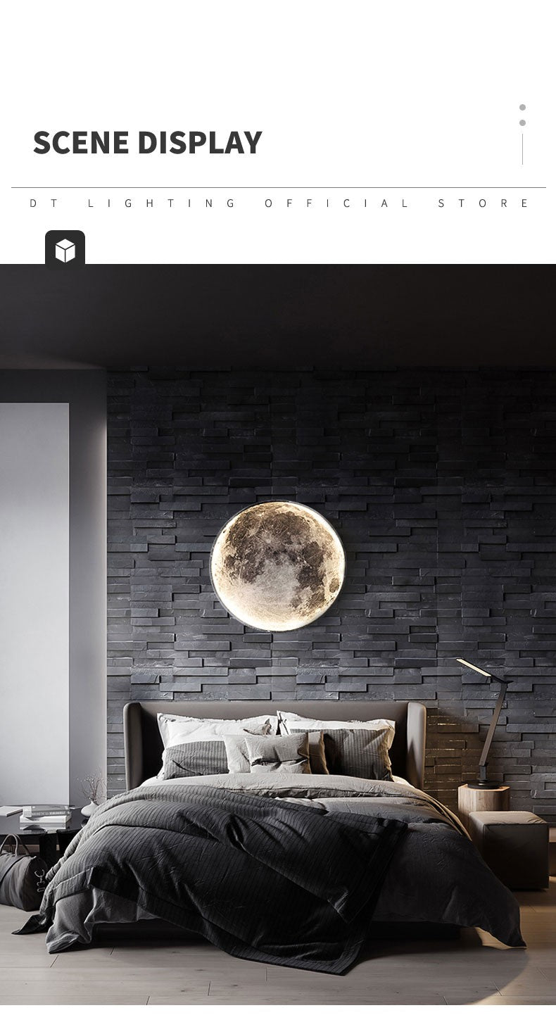 Moon Wall Lamp Living Room Background Wall Ceiling Lamp Art Bedroom Ceiling Lamp Imitating the Moon Surface Decorative Lamp