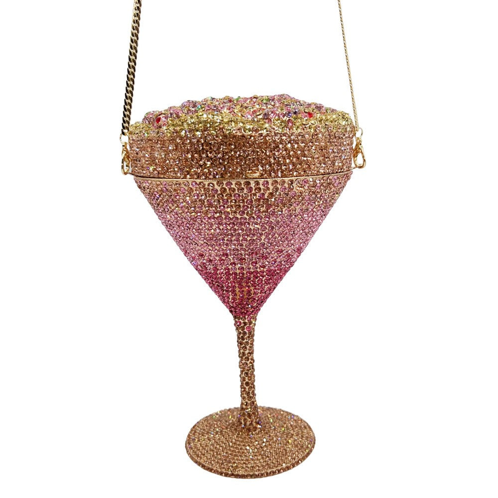 XIYUAN Women Luxury Branded Martini Crystal Evening Bag Elegant Cup Diamond Bridal Handbag Wedding Party Purses Lady Gift Clutch