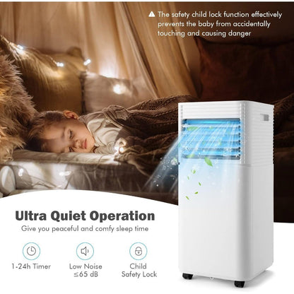 Ar-Condicionado Portátil 10000 BTU Resfria até 37 m² com Funções de Ventilador e Desumidificador, Controle Remoto para