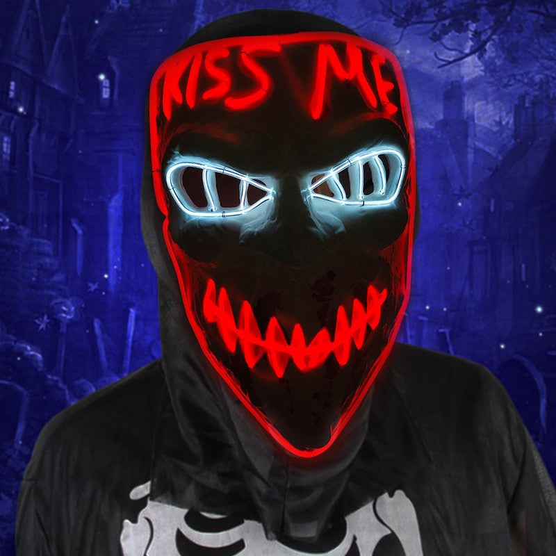 Wireless LED Purge Mask Halloween Horror Party Carnival Cosplay Costume Props Halloween Purge Masks 10 Colors LED Mask Men Women