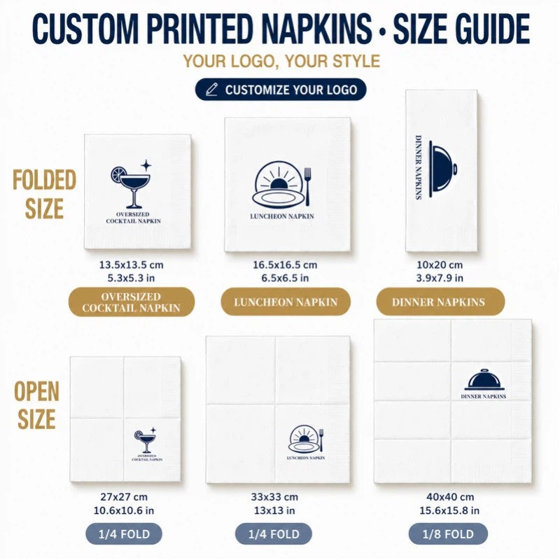 Hallowmas Custom Napkins Logo Personalized Photo Text Cocktail 3-Ply Paper Napkins for Wedding Bar Baby Shower Birthday Party
