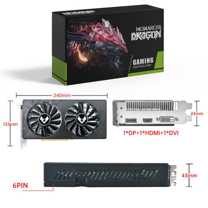 Placa de Vídeo SOYO Nova AMD Radeon RX590 8G GDDR5 Memória 256Bit PCIE3.0x16 HDMI+DP Placa de GPU para Jogos para Computadores de Mesa