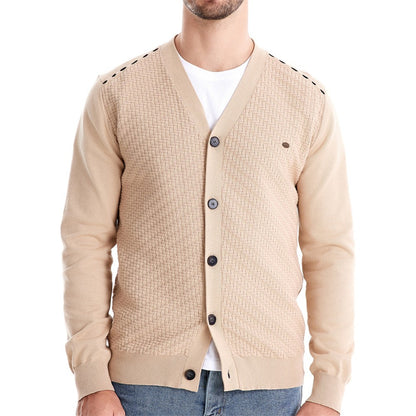 AIOPESON Mens New V Neck Button up Cotton Cardigan Sweaters Casual Social Knit Sweater Cardigans for Men