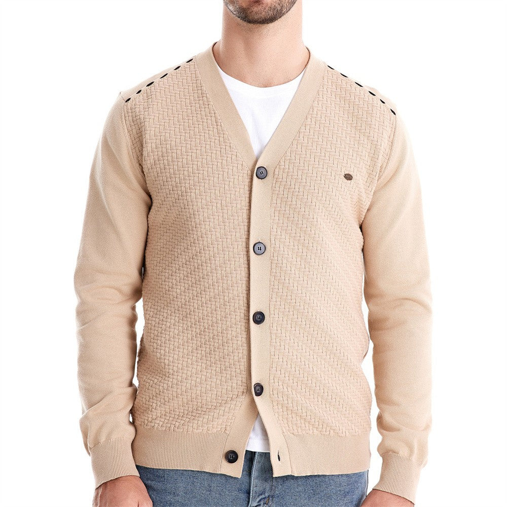 AIOPESON Mens New V Neck Button up Cotton Cardigan Sweaters Casual Social Knit Sweater Cardigans for Men