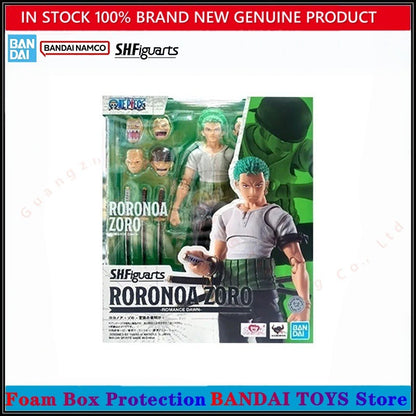 Atacado Bandai 100% Genuíno One Piece Model Kit Anime Figures SHF Monkey D Luffy Nami Shanks Roronoa Zoro Romance Dawn