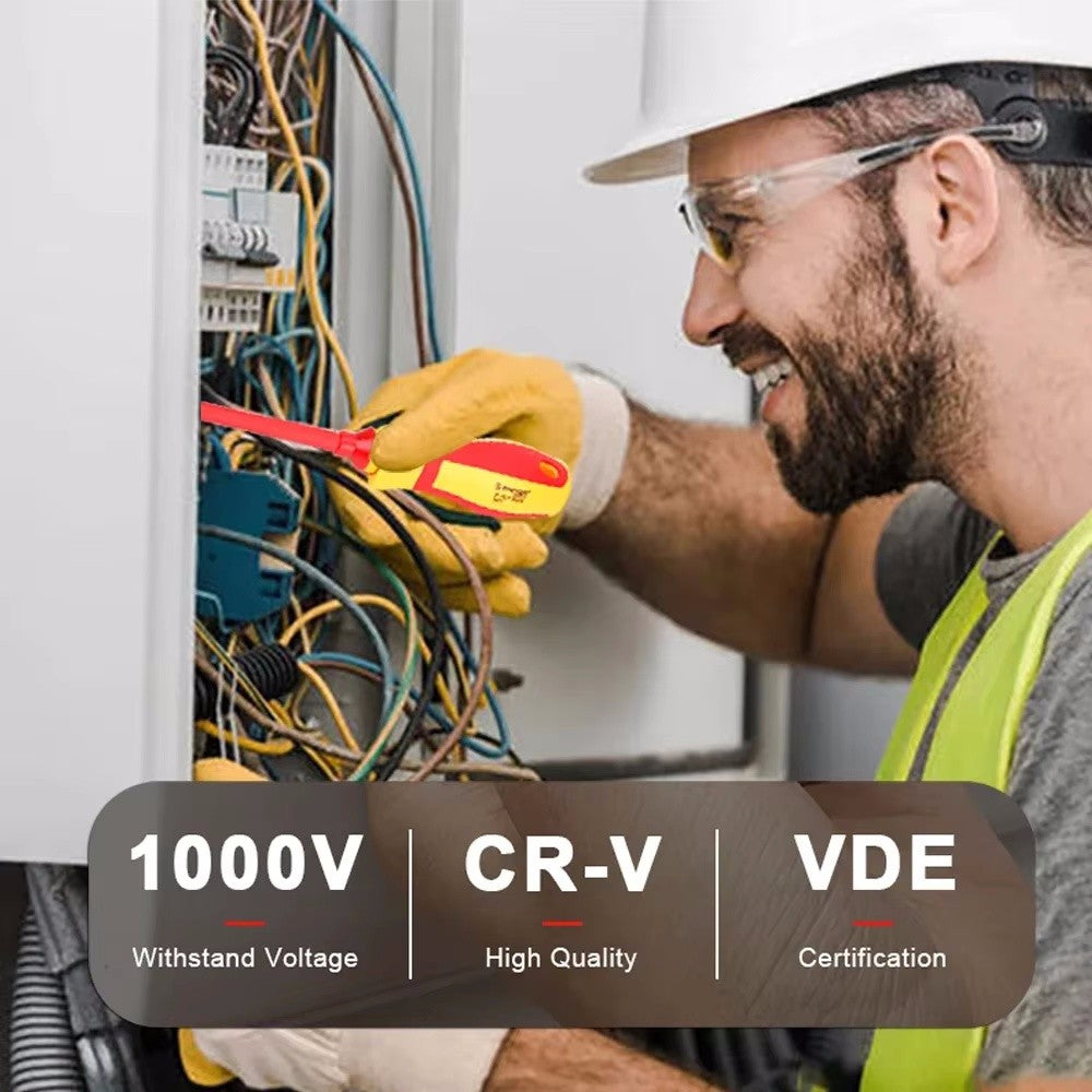 Conjunto de Chaves de Fenda Isoladas Elétricas 1000V de 13 Peças com Pontas Trocáveis para Eletricista