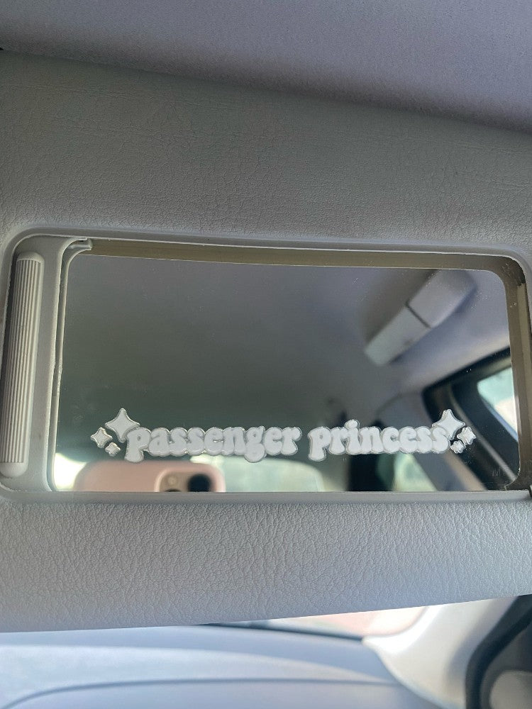 1pc Passenger Princess Car Mirror Decal Car Accessory Window Laptop Sticker Trendy Cute Car Vinyl Decal For Women Gift For Her