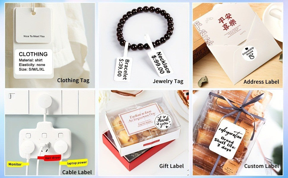 Makrlife P50 Thermal Label Printer Business Label Maker Custom Sticker Printing Machine For Home Use, DIY Stickers, Commercial