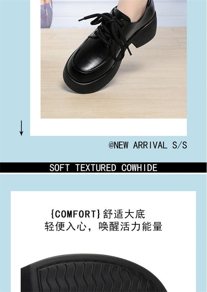 Soft Leather Uniform Shoes Female British Girl Japanese Wild Black Retro Mary Jane Shoes Lolita Platform Shoes Low Anti-slip
