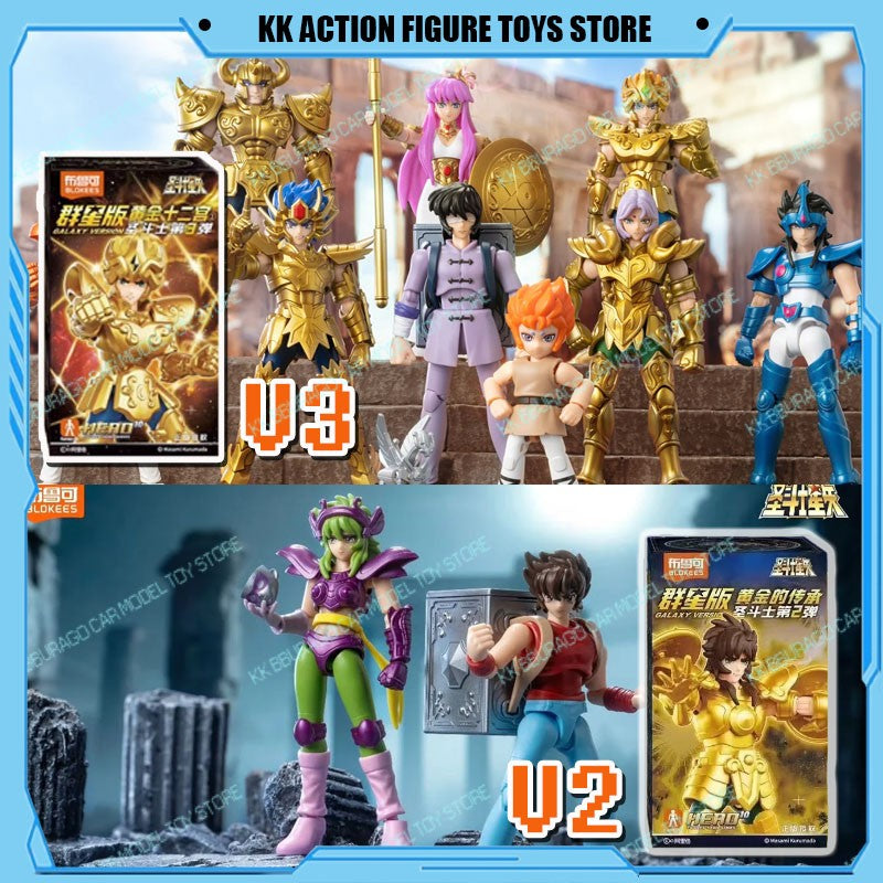 Blokees Saint Seiya Galaxy Ver 3 Ver 2 Bonecos de Ação Camus Hoyoga Dohko Milo Shiryu Atena KIKI Presente para Fãs de Anime