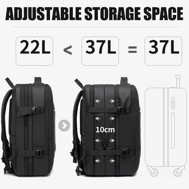 BANGE Mochila Expansível Masculina Impermeável Mochila para Notebook de 17.3 polegadas Masculina Grande Capacidade para Caminhada Viagem Mochilas Masculinas para Homens