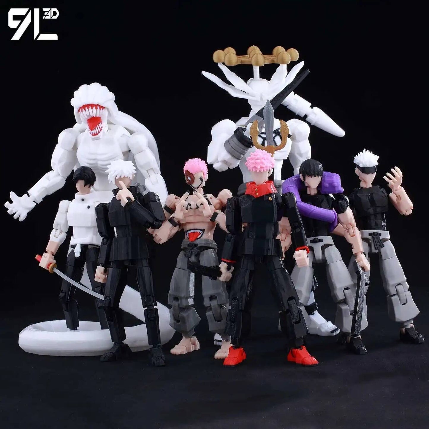 9L3D Anime Impresso Jujutsu Kaisen Sukuna Yuji Yuta Satoru Gojo Bonecos Sorte Dummy 13 Articulados para Modelagem Brinquedos Manequins