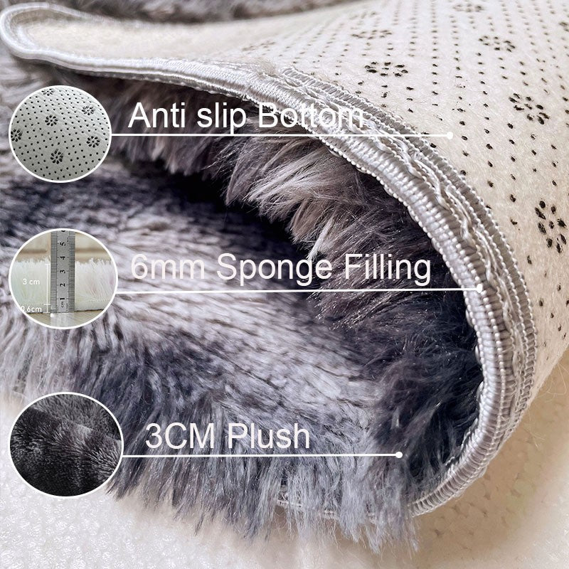 Plush Area Rug Bedroom Carpet Super Soft Foot Bedside Mat Fuzzy Children Carpet Prayer Rugs Living Room Rug Room Decoration