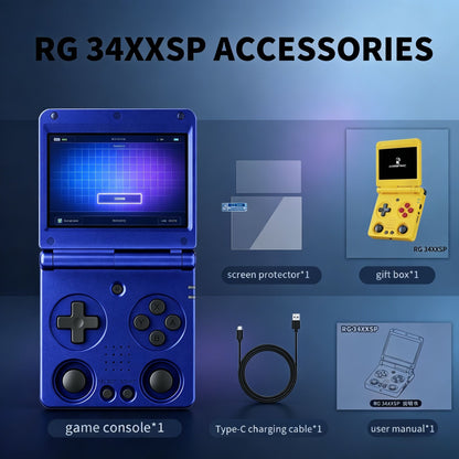 RG34XXSP ANBERNIC Flip Retro Handheld Game Console 3.4 Inch  Screen H700 Pocket Game Player Support PSP PS1 GBA NDS Arcade