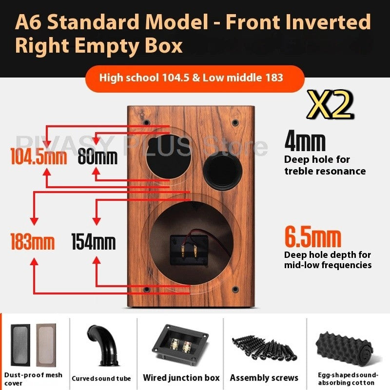 6.5 Inch Speaker Cabinet 18mm MDF Empty Sound Box DIY Enclosure Front Rear Port Speaker Accessories For Home Theater DJ Studio