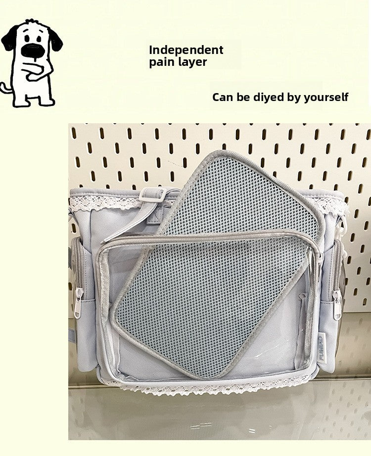 New Japanese Style Transparent Crossbody Bag Cute Candy Color Commuting Shoulder Bag for Girls Simple and Casual Texture Ita Bag