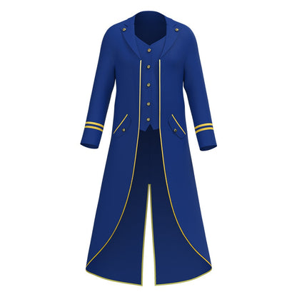 Halloween Performance Costume Medieval Retro Mid-Length Tailcoat Gothic Steampunk Coat